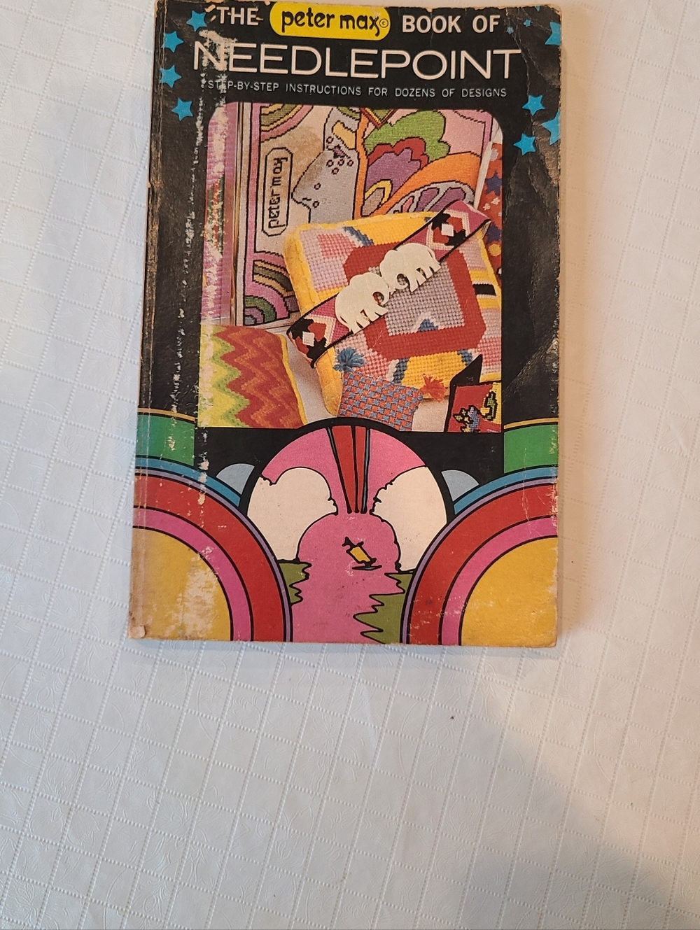 The Peter Max Book of Needlepoint Multicolor Pink Yellow Black Retro Boho - Picture 14 of 14